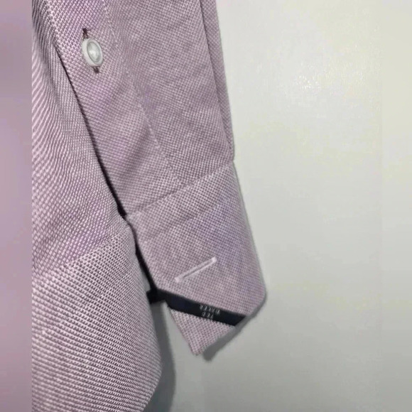 Ted Baker London Shirt Mens Small Purple Broader Slim Fit Pique Flip Cuff - Picture 8 of 12